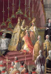 Kroningen av Josef II (1741-90) til keiser av Tyskland i Frankfurt domkirke, 1764 (detalj av 67402)